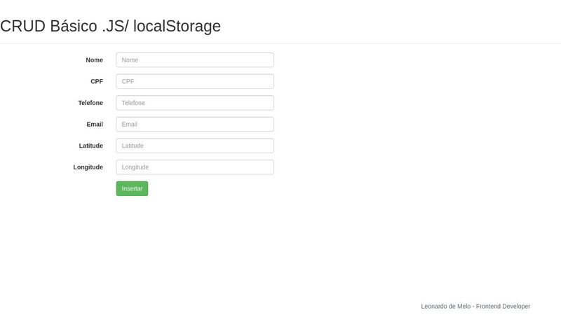 CRUD localStorage