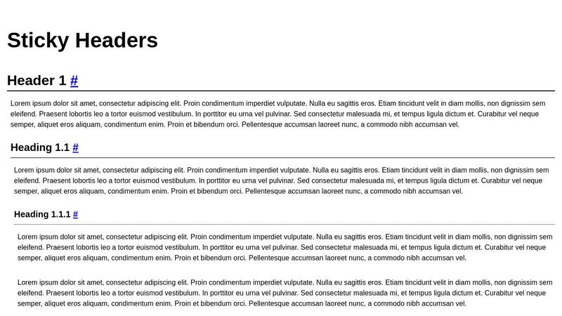 Concept: Sticky Headers