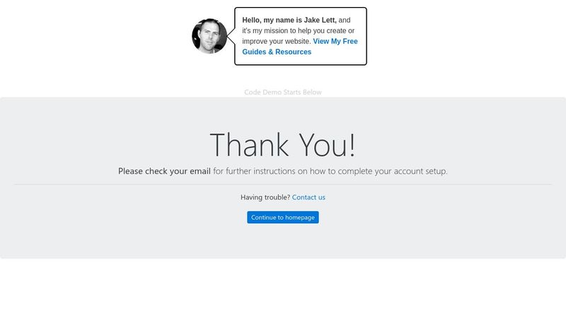 Bootstrap 4 Thank You Page Template