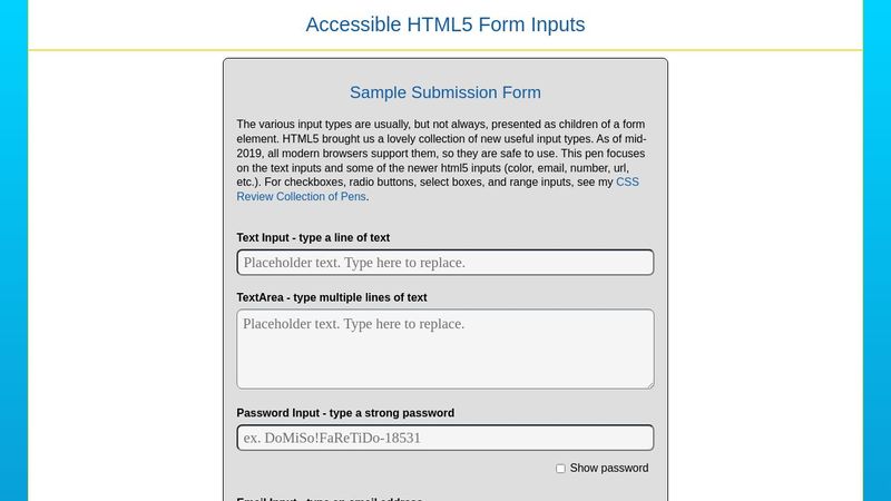 CSS Review: HTML5 Form Inputs