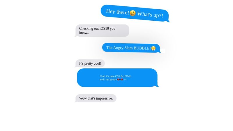 iOS 10 chat bubbles Pure CSS