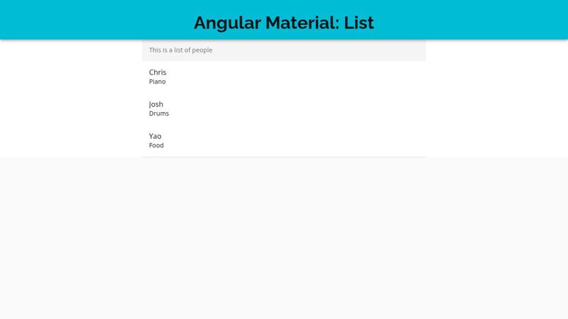 angular-material: List