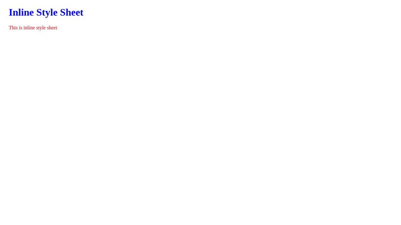 CSS - Inline Style Sheet
