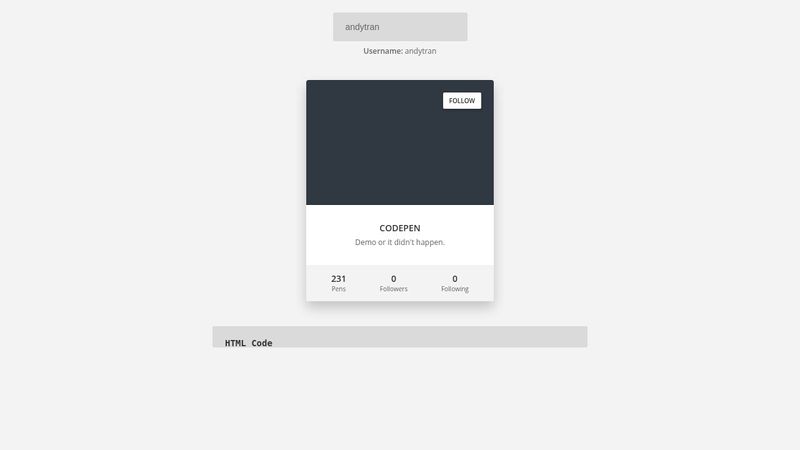 CodePen User Card