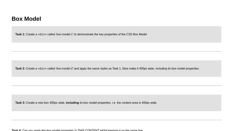 Assignment: CSS Box Model