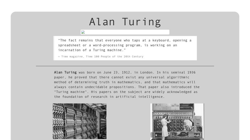 Alan Turing at 100