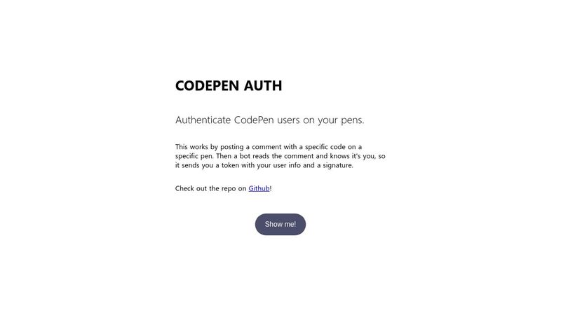 CodePen Auth Template