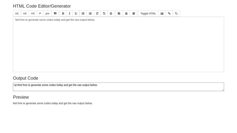 HTML CODE GENERATOR