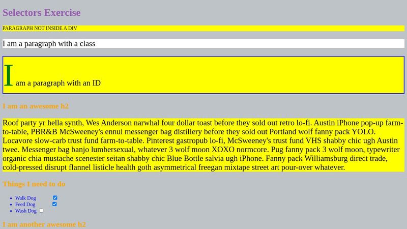 Challenge: CSS Selectors