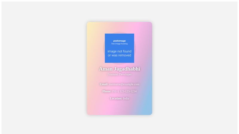 Glassmorphism animated profile card using HTML, CSS, image.