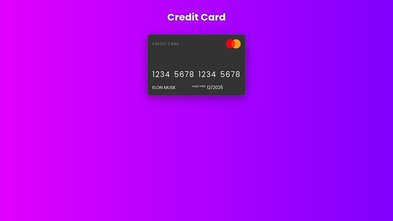 #50 Credit Card in HTML and CSS