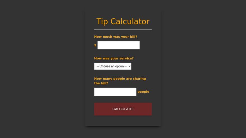 Tip Calculator Javascript