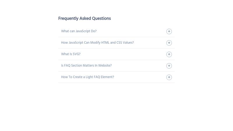 FAQ Design using HTML5, CSS3 & JS