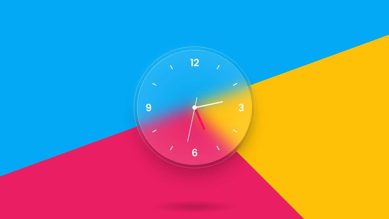 Glassmorphism Analog Clock UI Design
