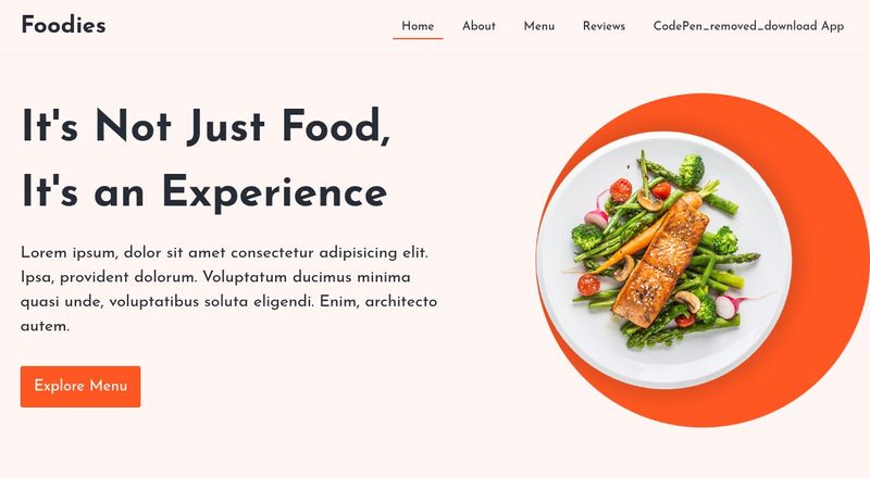 Fast Food Restaurant Website With HTML & CSS