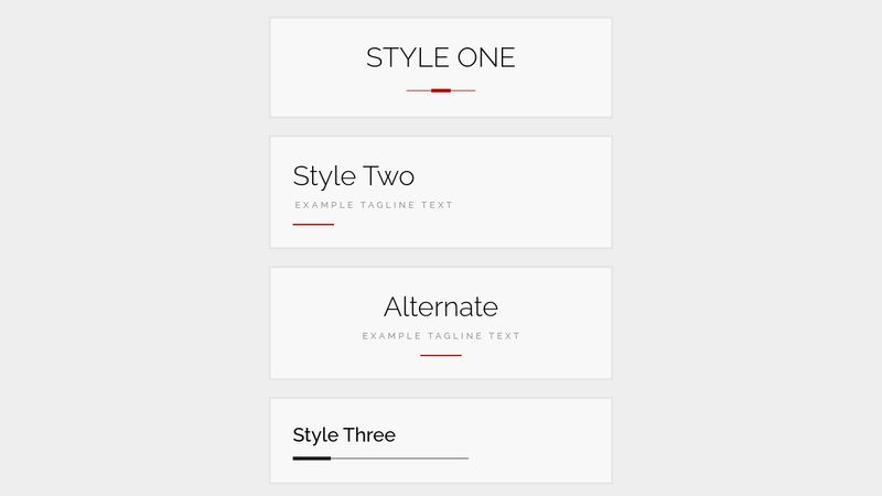 Pure CSS Page Heading / Title Styles