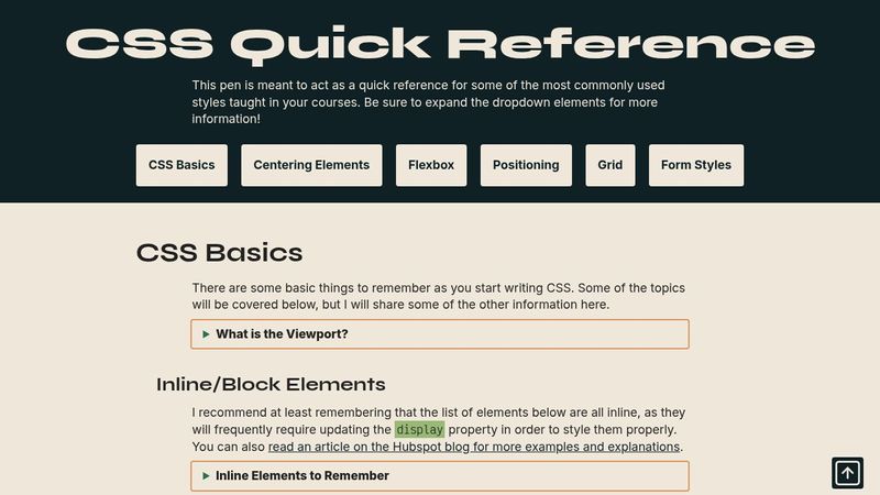More CSS - Reference & Examples