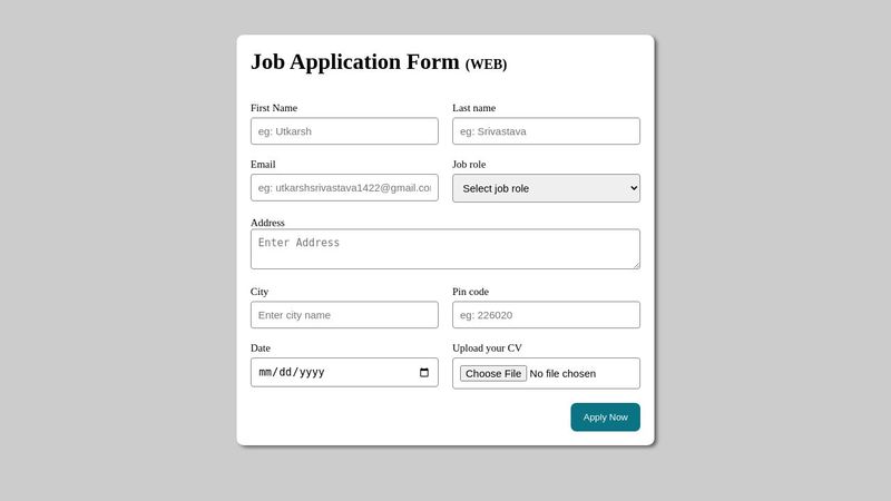 Job Application Form