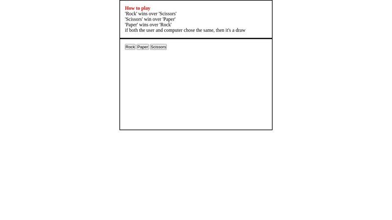 JavaScript Basic Game - Rock Paper Scissors (Foundation)