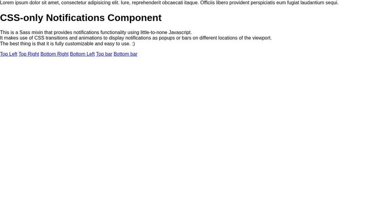 CSS-only Notifications Component
