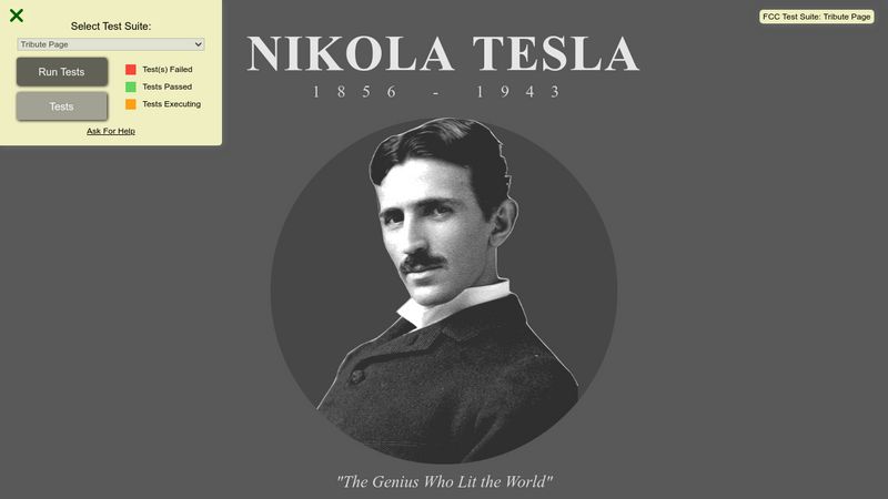 Nikola Tesla Tribute Page - FCC Project