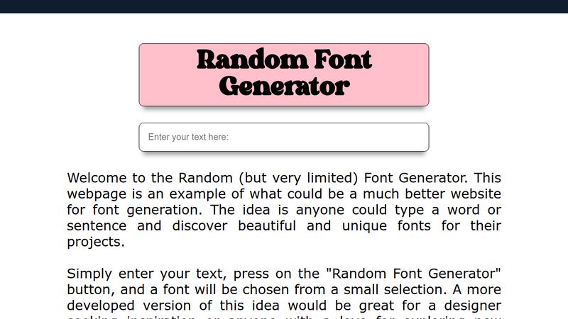 Random Font Generator