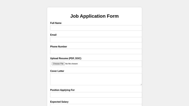 Job Application Form