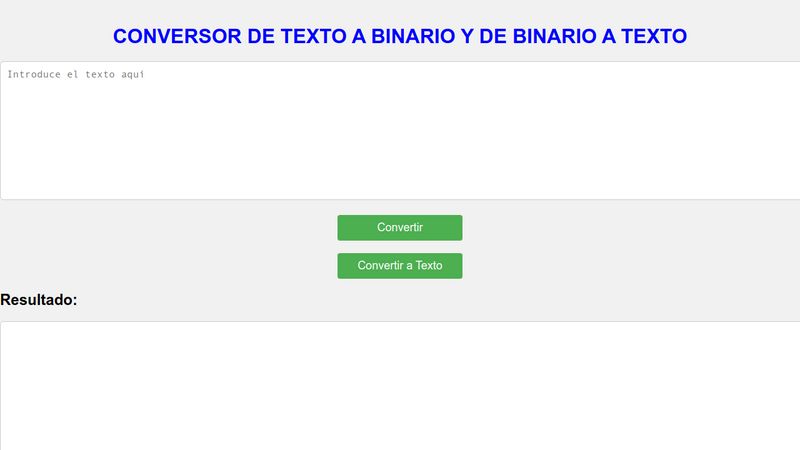 Traductor De Texto A Binario Y Binario A Texto C.M.