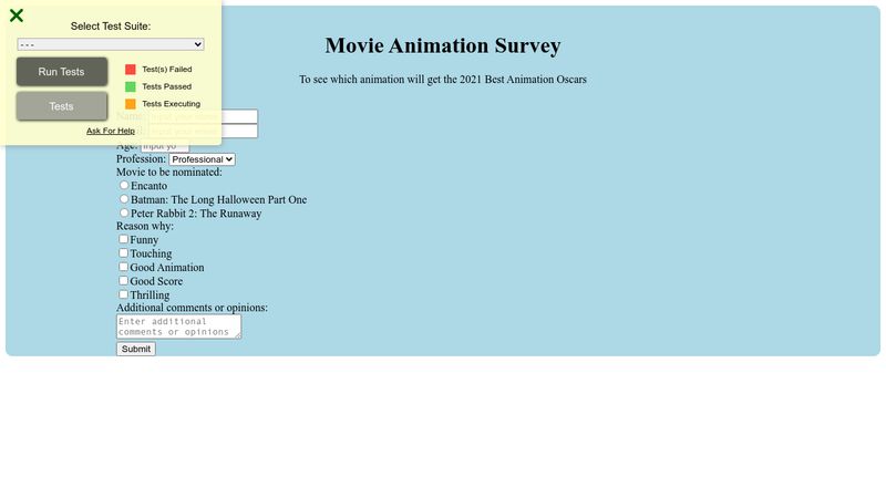 Movie animation survey FCC [Survey Form]