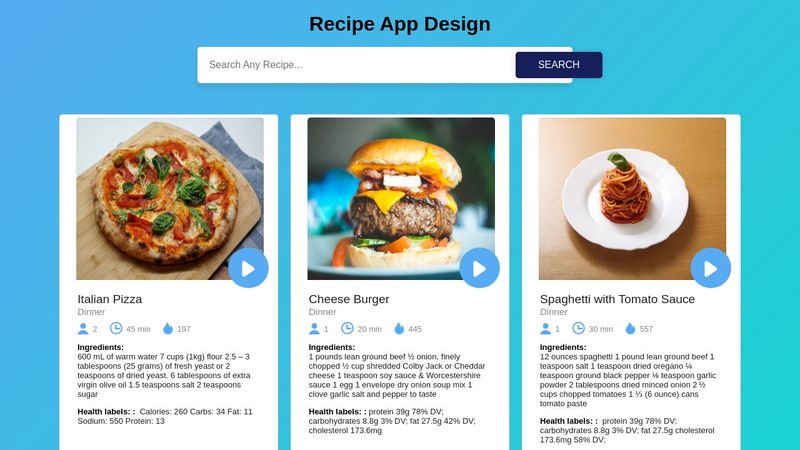 Recipe App Design