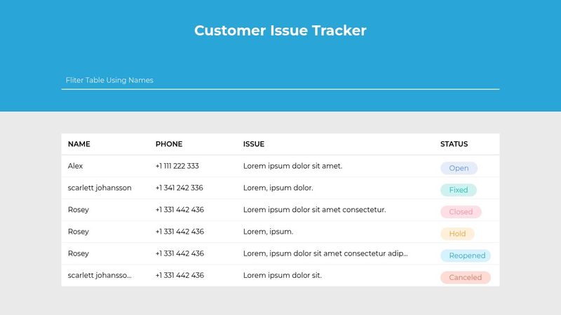 Filter Table using Search box in Javascript