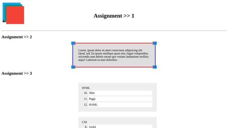 CSS Assignment 30 to 33