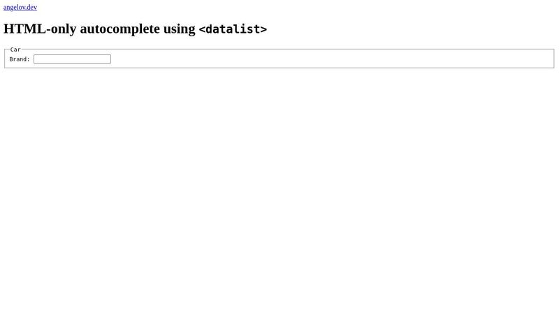 HTML-only autocomplete (no CSS, no JavaScript) image.