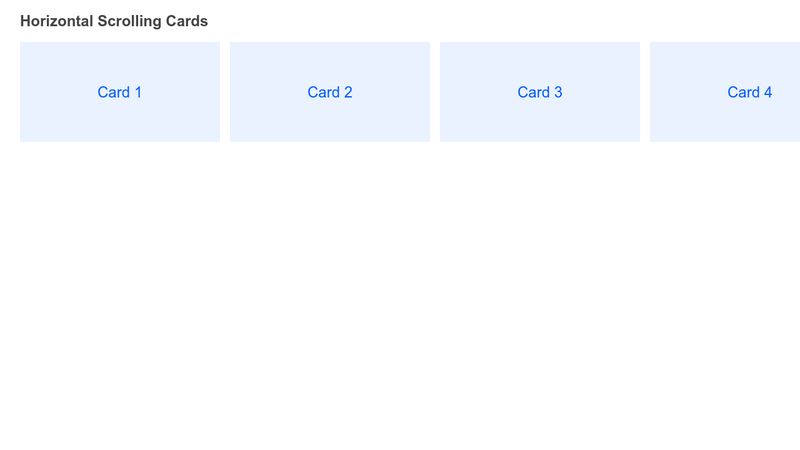 Horizontal Scrolling Cards