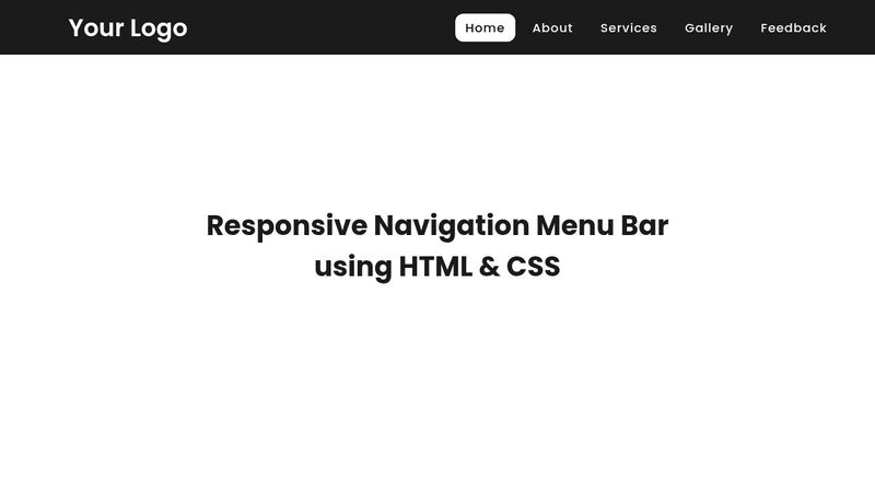 Responsive Navigation Bar using HTMLCSS Javascript