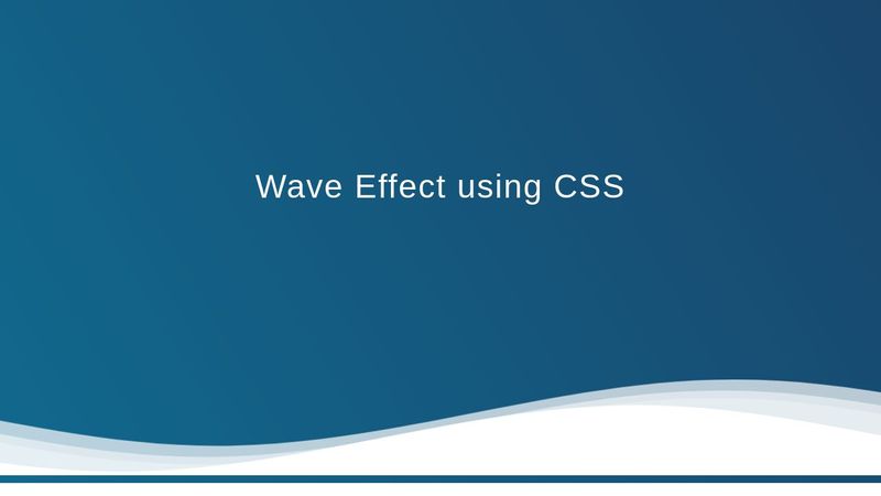 Wave Effect Using CSS with SVG
