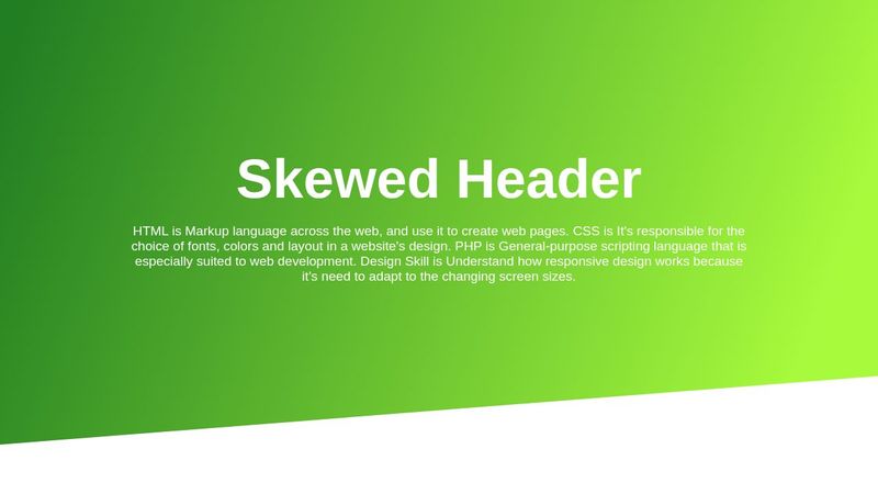 Skewed Header || HTML/CSS