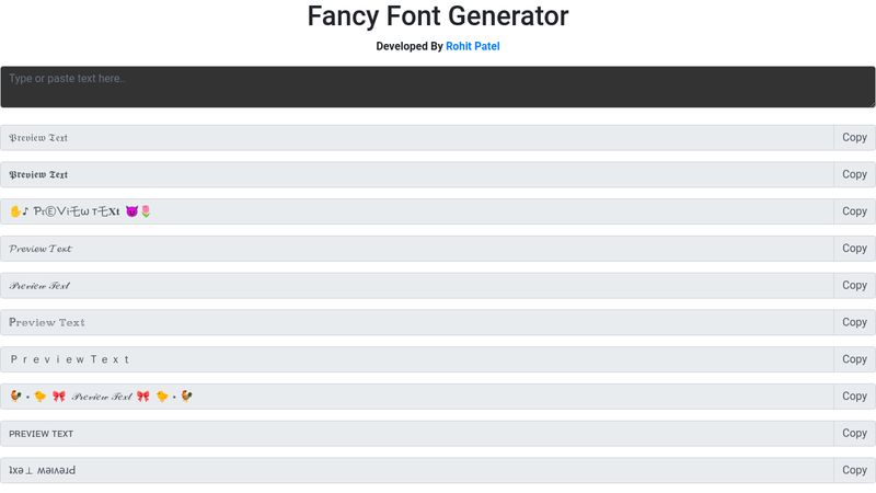 Fancy Text Generator ✨ Font Generator 😎 Copy and Paste