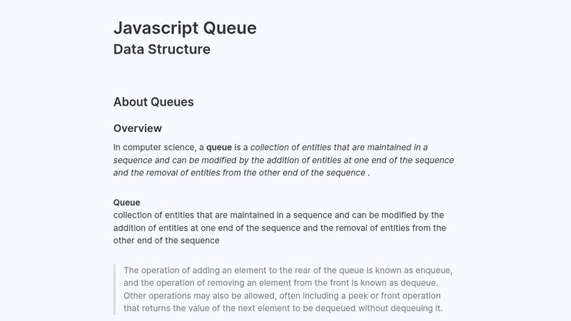 Javascript Queue (Data Structure)