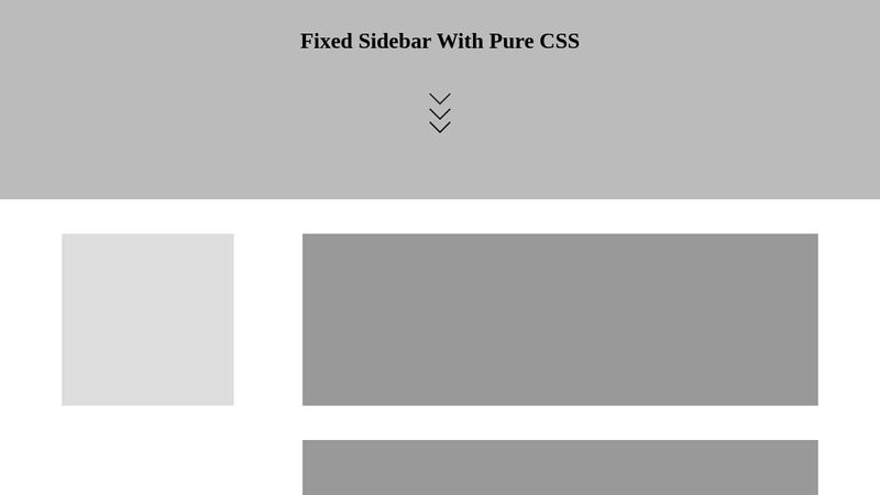 Fixed Sidebar, with Pure CSS
