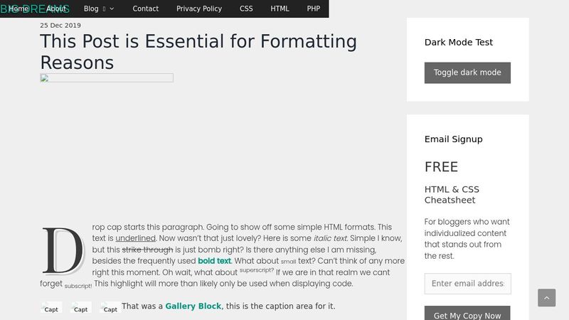 Blog Post Template HTML & CSS