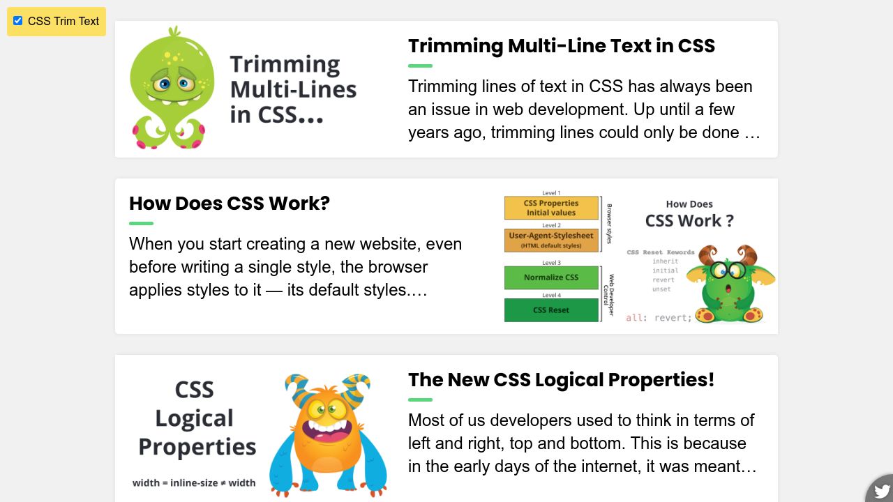 Trimming in CSS