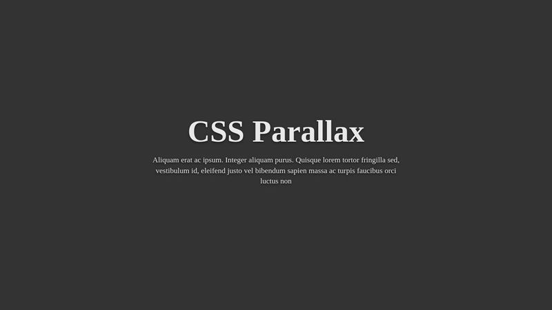 🎥 CSS Parallax