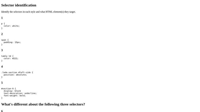 CSS Basics (CSS Selectors) - Assignment 4 Starter Code