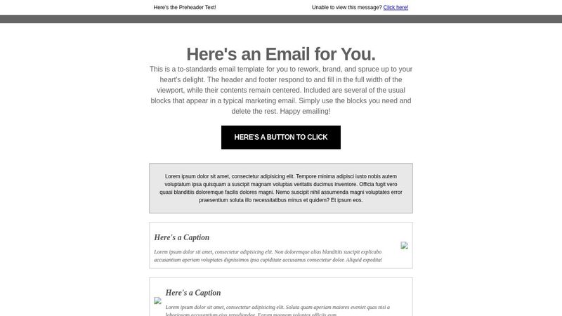 HTML Table Email Marketing Template