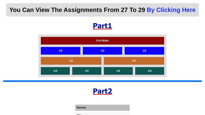 CSS Assignment 27~29