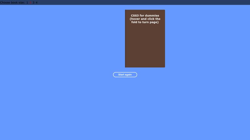 Book opening animation (pure css)