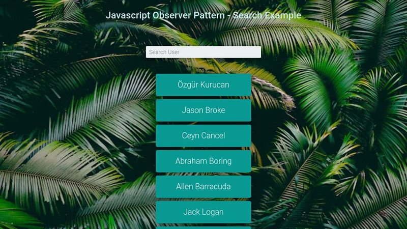Javascript Observer Pattern - Search Example