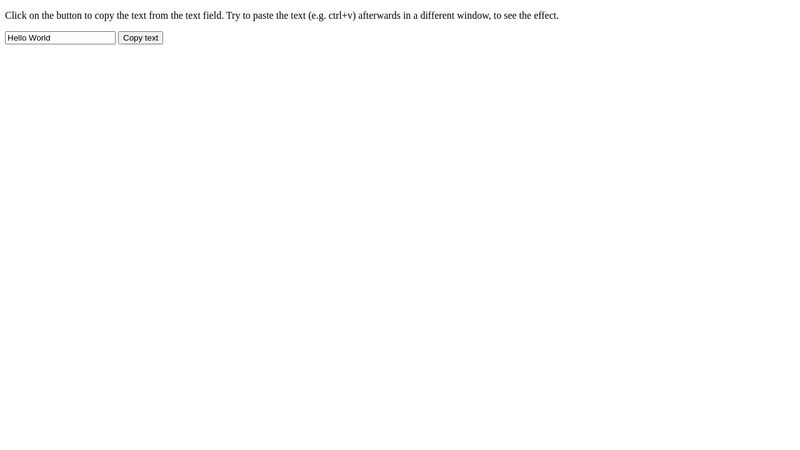Copy Text to Clipboard html css js field and button