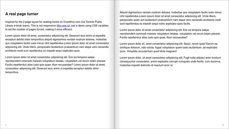 CodePen Home Book Layout (2 Page Layout, Non-responsive)